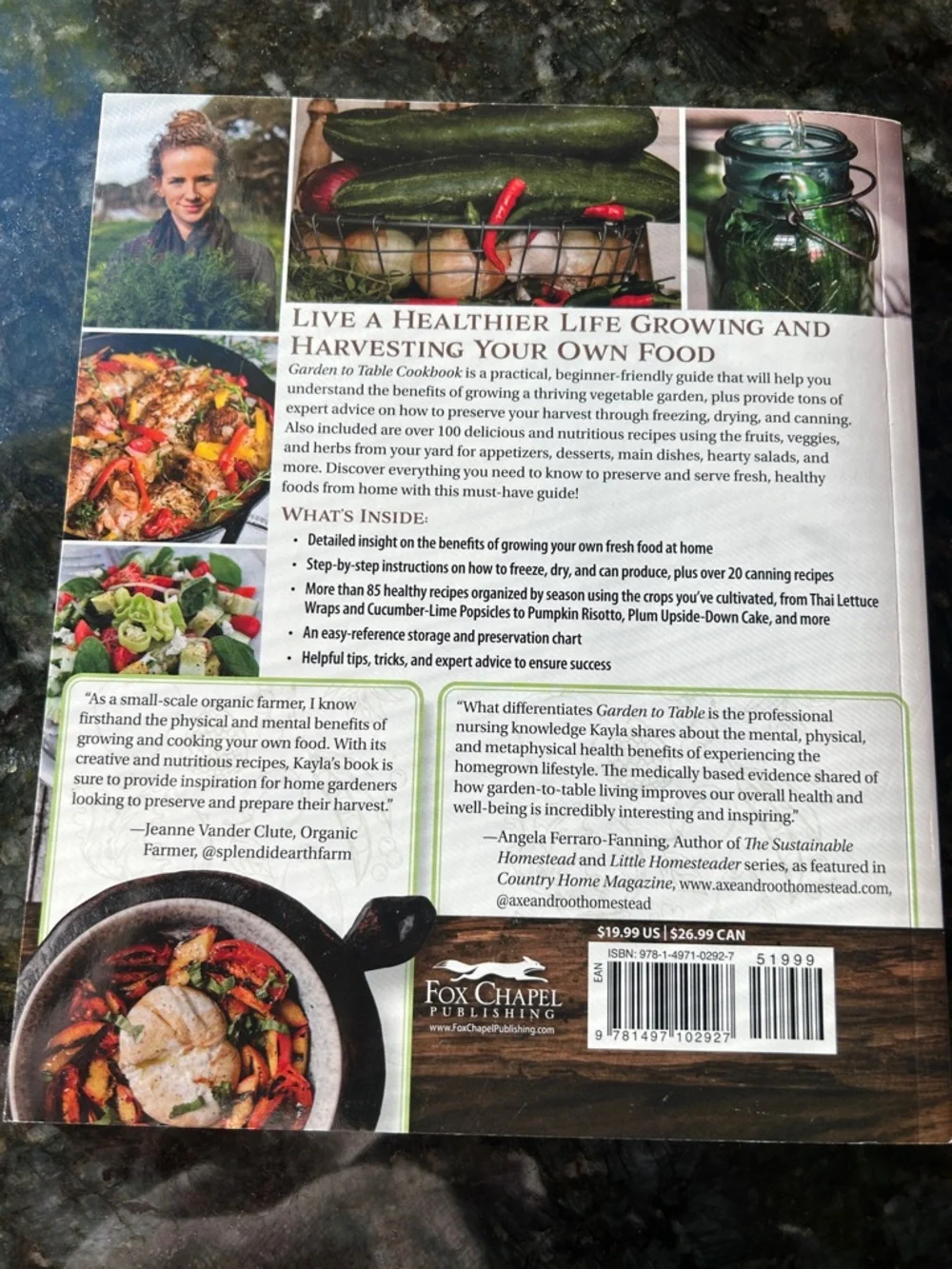 Garden to Table cookbook by Kayla Butts. Healthy eating. Granola Girl.